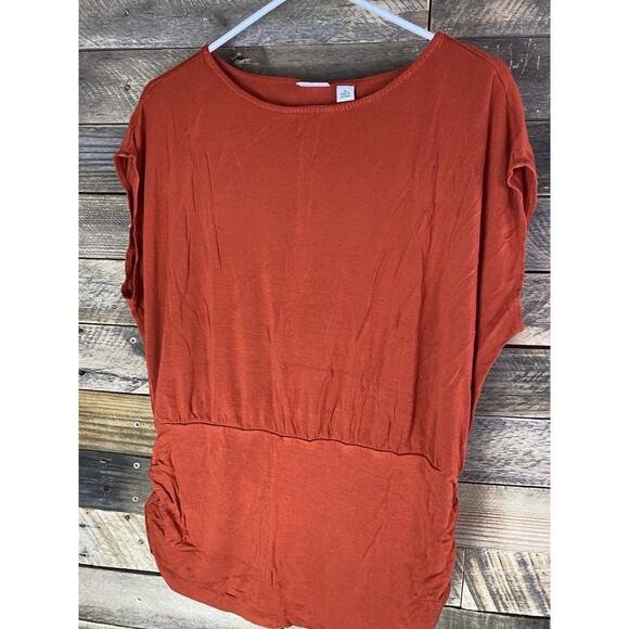 Cato Tops - Cato Women's Sz M Dark Orange Sleeveless Ruched Sides Top